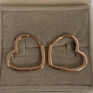 Pandora Asymmetrical Heart Hoop Earrings